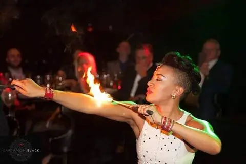 Bollywood and Fire performer Harrogate performing at a charity event